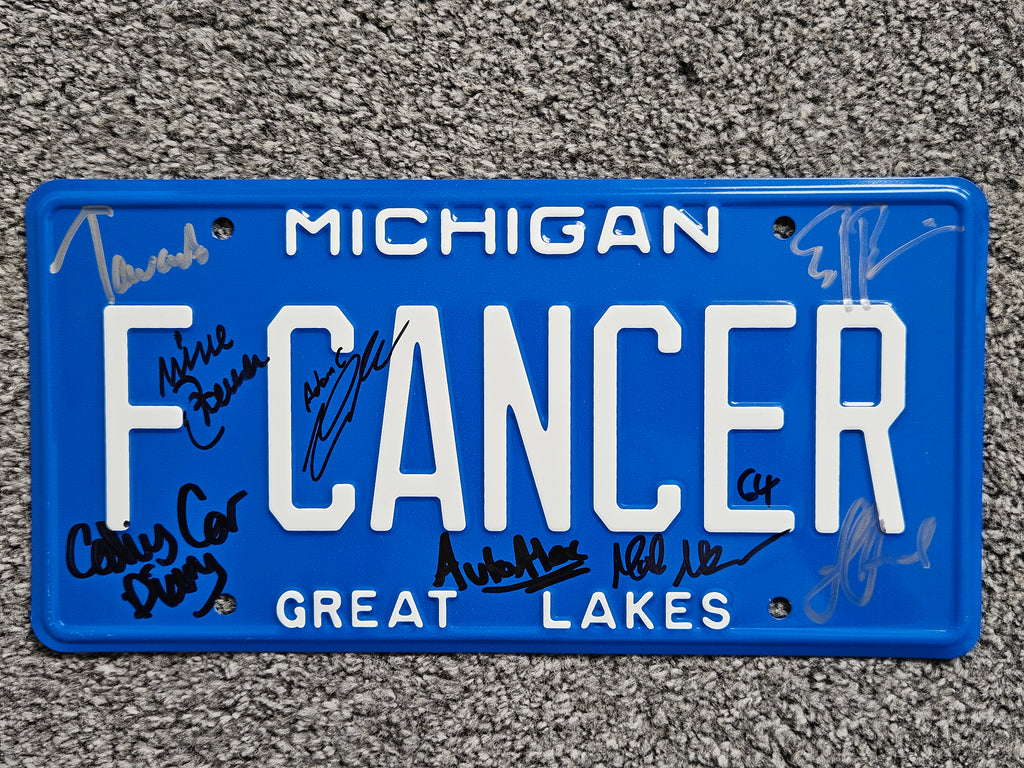 F CANCER YouTuber Signed Licence Plate