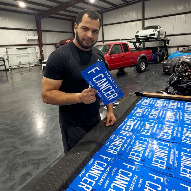 F CANCER YouTuber Signed Licence Plate [PRE-ORDER]