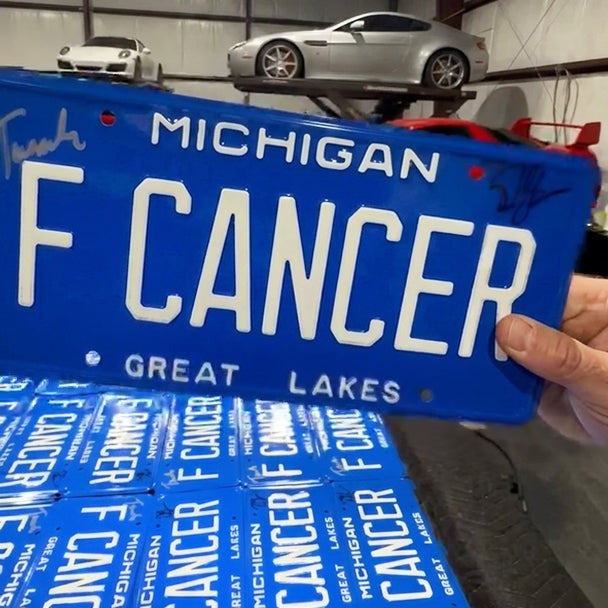 F CANCER YouTuber Signed Licence Plate [PRE-ORDER]