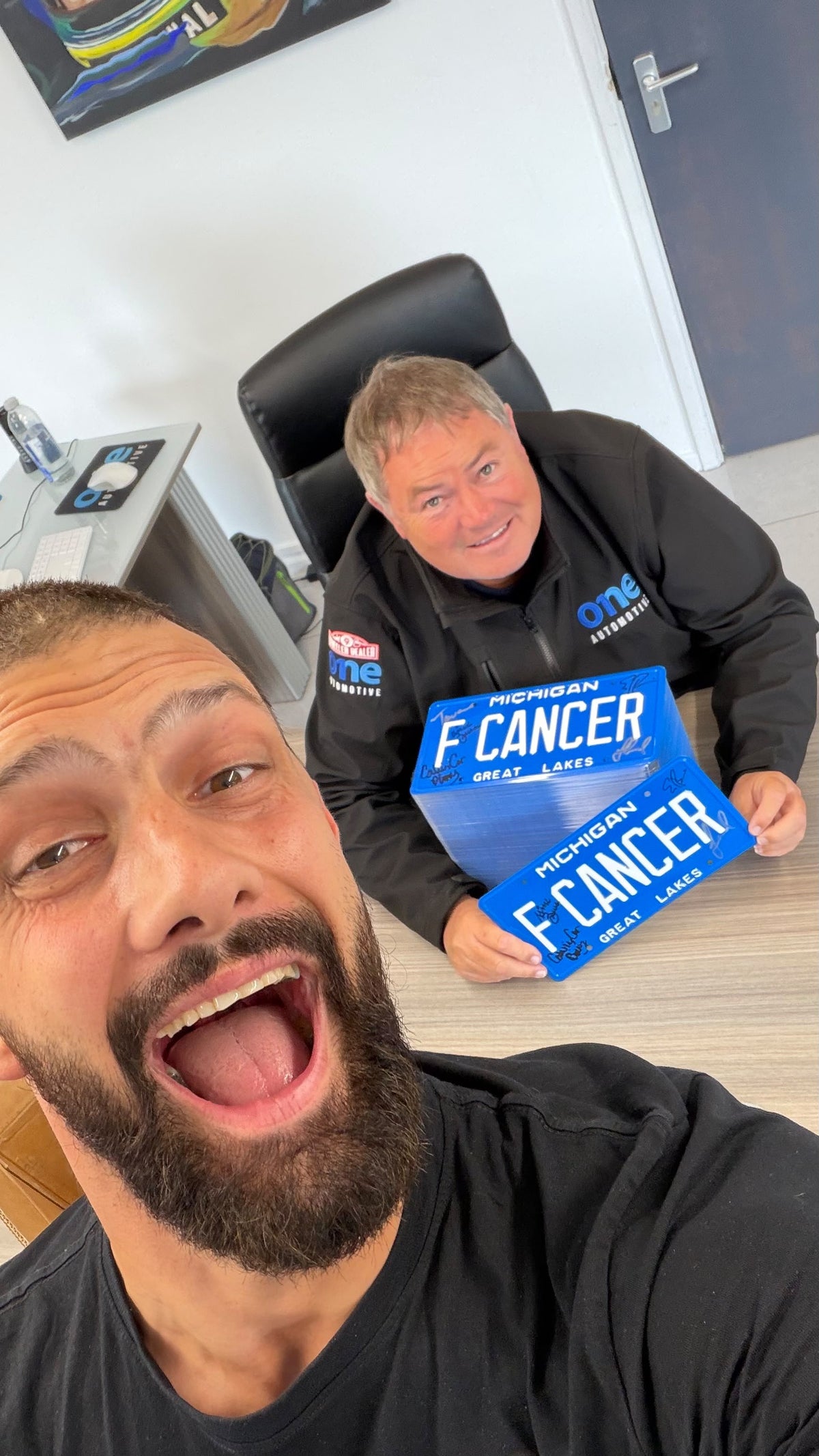 F CANCER YouTuber Signed Licence Plate